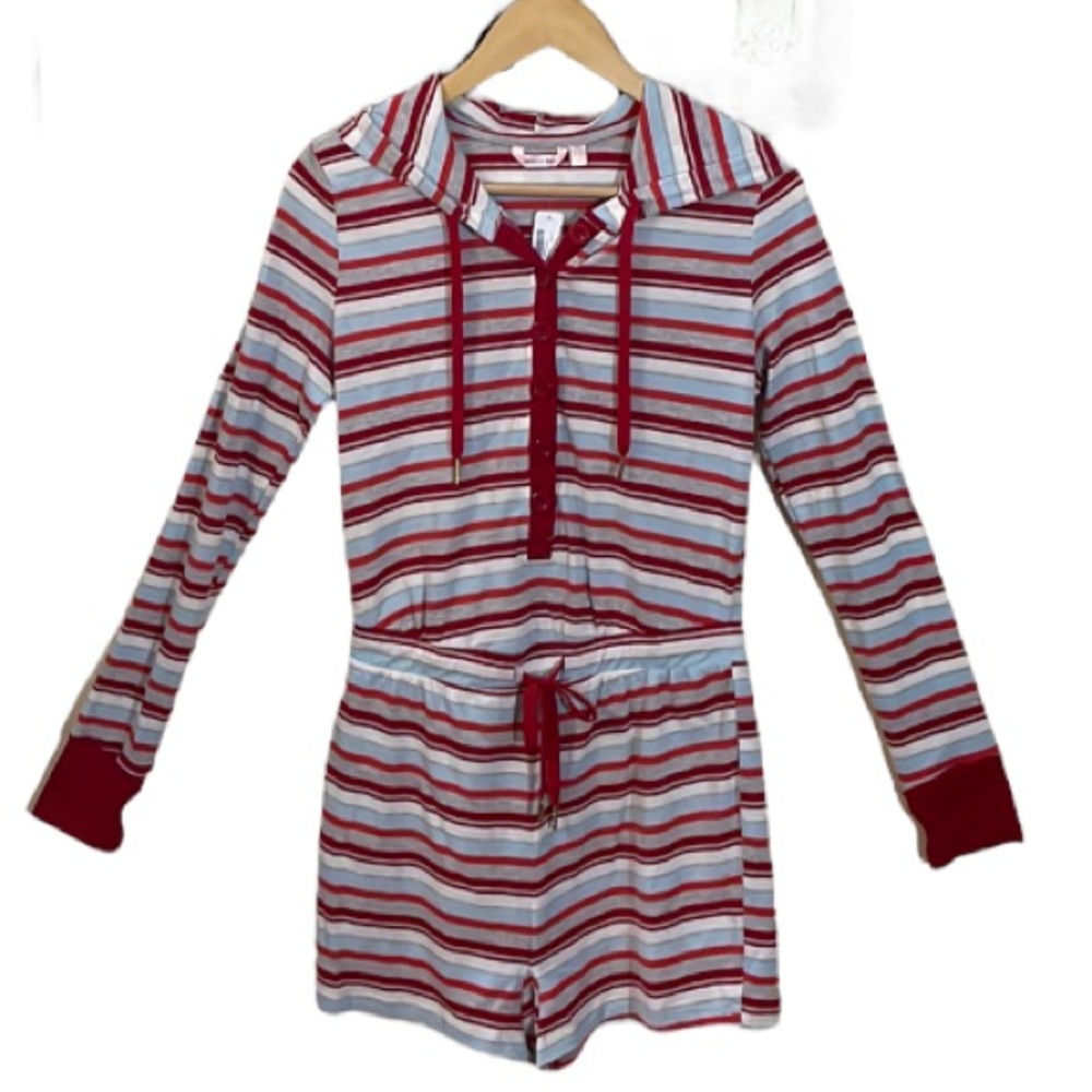 La Vie En Rose Striped Long Sleeve Pyjama Romper Size Small